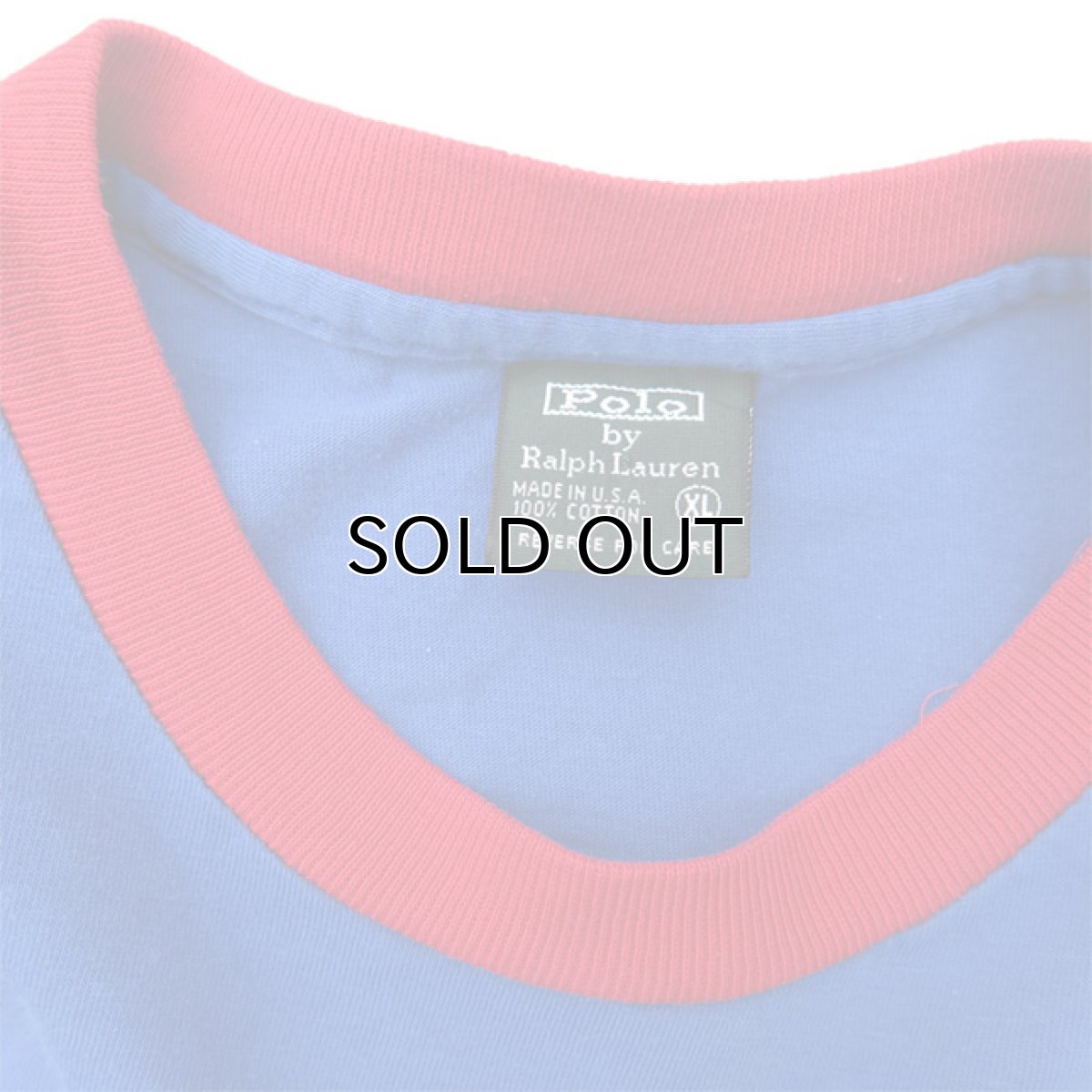 画像5: 1980's~ Polo by Ralph Lauren(ラルフローレン) Logo Print L/S T-Shirt　BLUE/RED　size M(表記XL) (5)