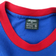 画像5: 1980's~ Polo by Ralph Lauren(ラルフローレン) Logo Print L/S T-Shirt　BLUE/RED　size M(表記XL) (5)