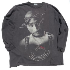 画像1: Russo Wear "2 PAC" Print L/S T-Shirt　BLACK　size XXXL(表記3XL) (1)