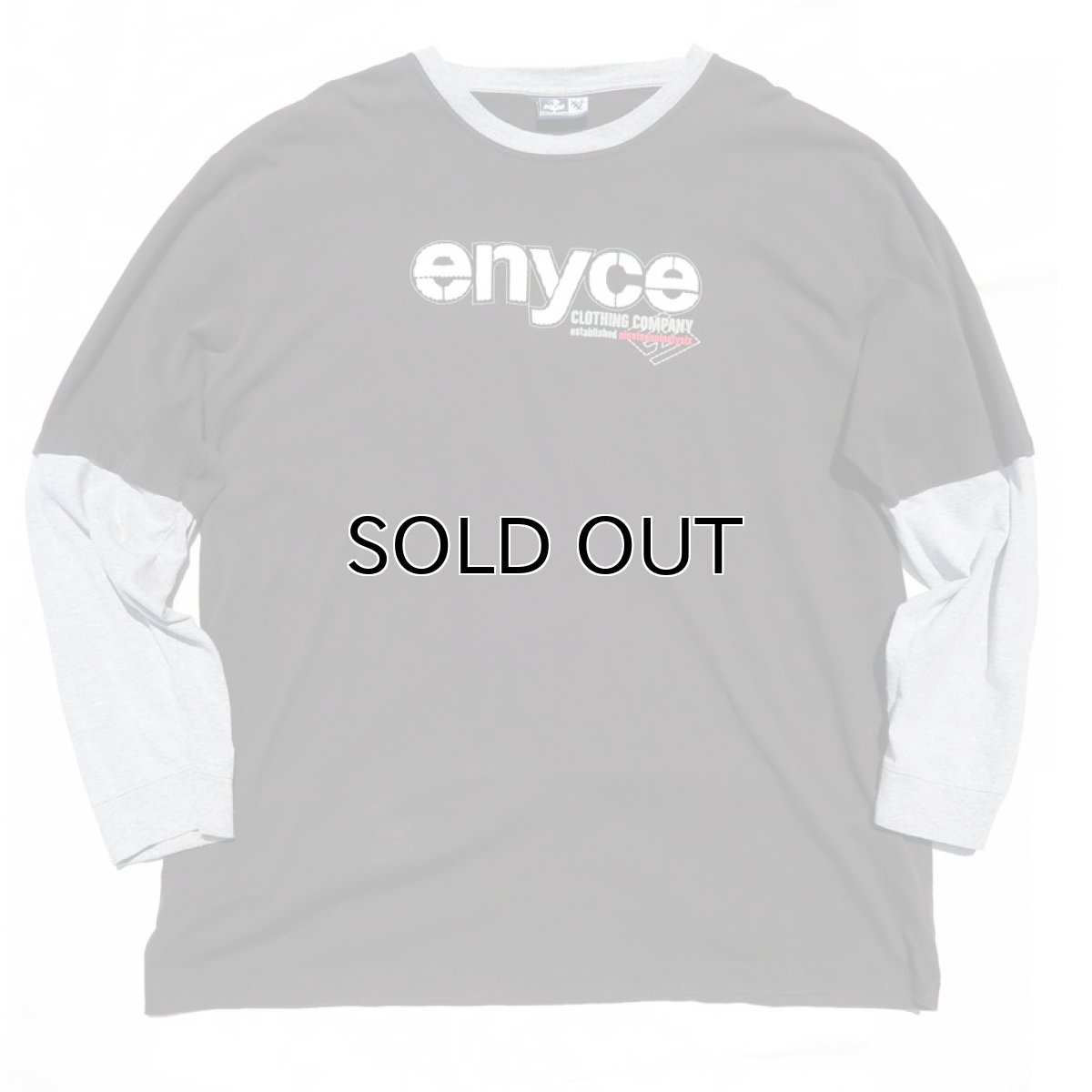 画像1: enyce L/S Layered Print T-Shirt　BLACK　size XXXL(表記L) (1)