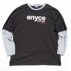 画像1: enyce L/S Layered Print T-Shirt　BLACK　size XXXL(表記L) (1)