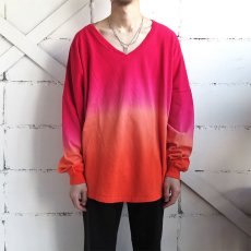 画像2: SPIRIT JERSEY Tie-Dye L/S T-Shirt　PINK~ORANGE　size XL(表記XL) (2)