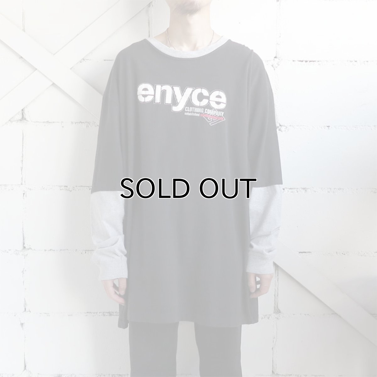 画像2: enyce L/S Layered Print T-Shirt　BLACK　size XXXL(表記L) (2)