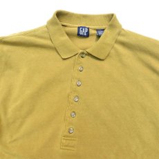 画像2: 1990's GAP(ギャップ) L/S Polo Shirt　MUSTARD　size L-XL(表記L) (2)