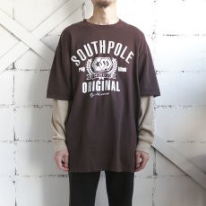 画像2: SOUTHPOLE L/S Layered Print T-Shirt　BROWN　size XXL(表記XXL) (2)