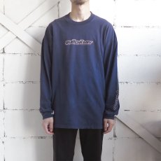 画像2: 1990's~ QUIKSILVER Logo Print L/S T-Shirt　NAVY/L.GREY　size L(表記XL) (2)