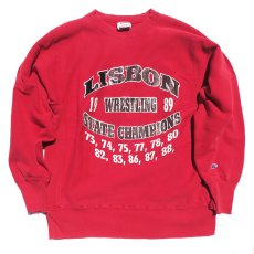 画像1: 1980's Champion REVERSE WEAVE Sweat Shirt -LISBON-　RED　size 表記 LARGE (1)