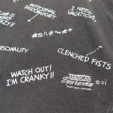 画像6: 1990's Hanes "Stressed Out!" Message Print T-Shirt　BLACK　size L(表記XL) (6)