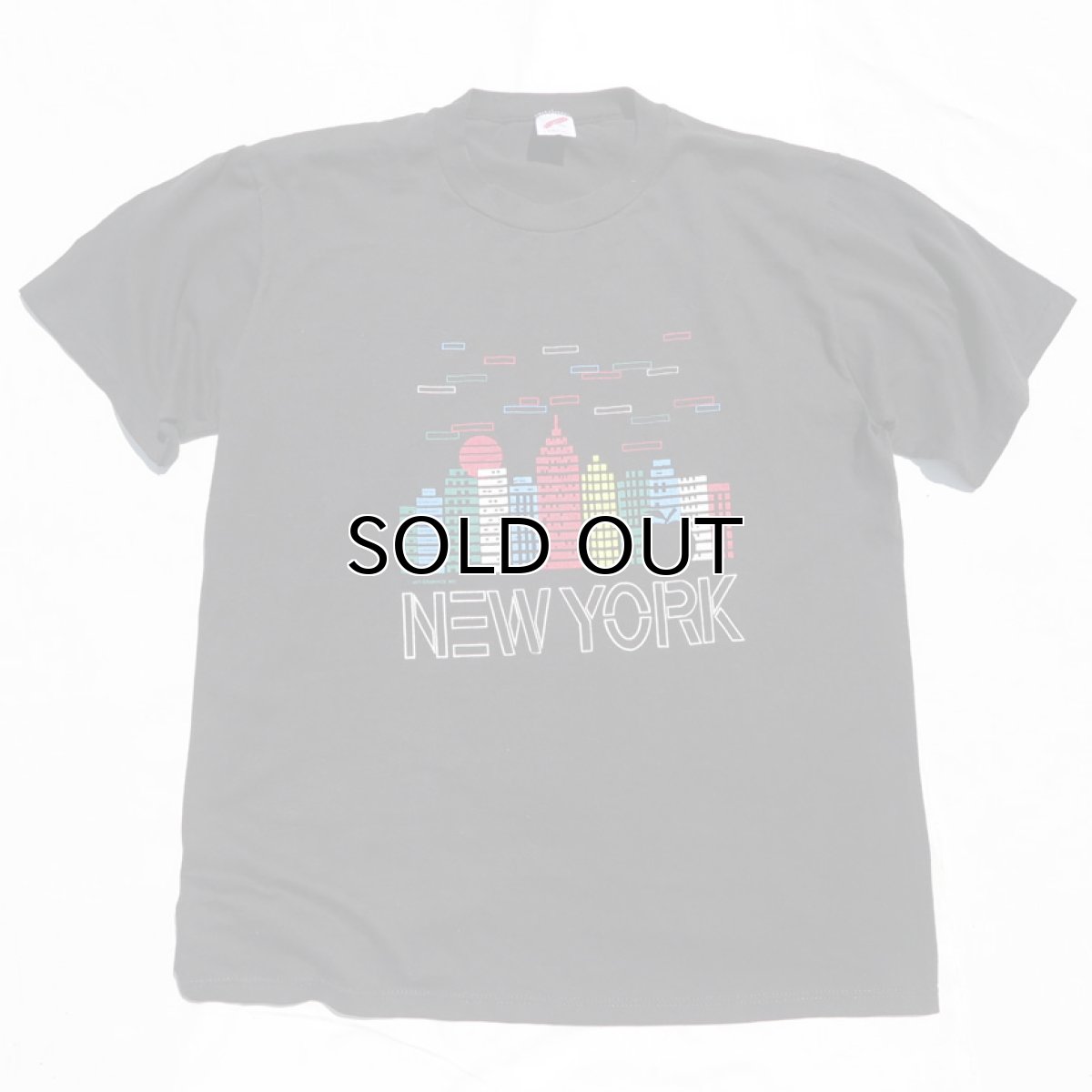 画像1: 1990's JERZEES "NEW YORK" Print T-Shirt　BLACK　size M-L(表記XL) (1)
