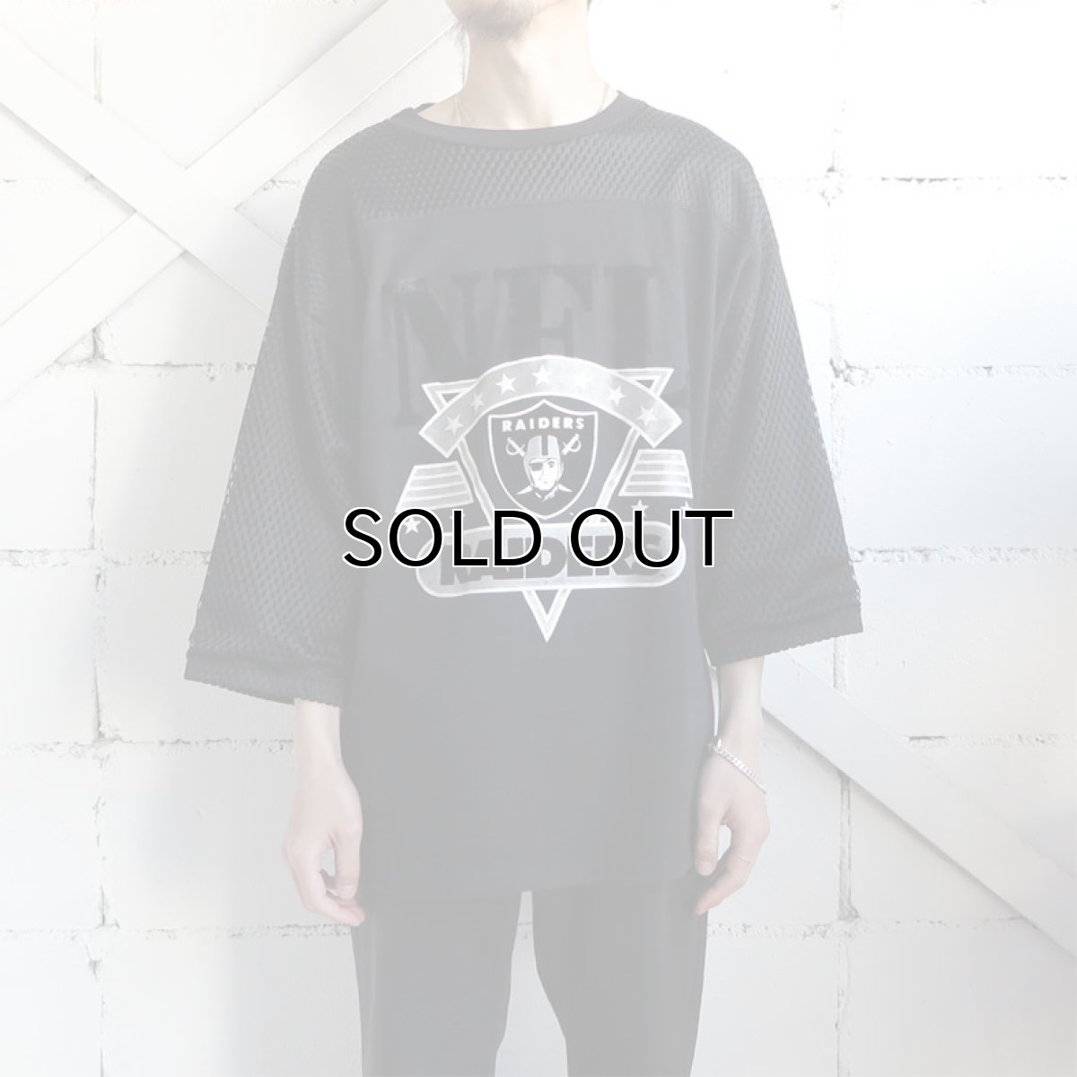 画像2: 1980's ARTEX "RAIDERS" Print Football T-Shirt　BLACK　size L(表記XL) (2)