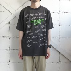 画像2: 1990's Hanes "Stressed Out!" Message Print T-Shirt　BLACK　size L(表記XL) (2)