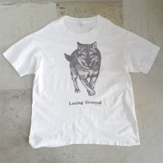 画像1: 1990's anvil "Human-I-Tees" Animal Print T-Shirt　WHITE　size XL(表記XL) (1)