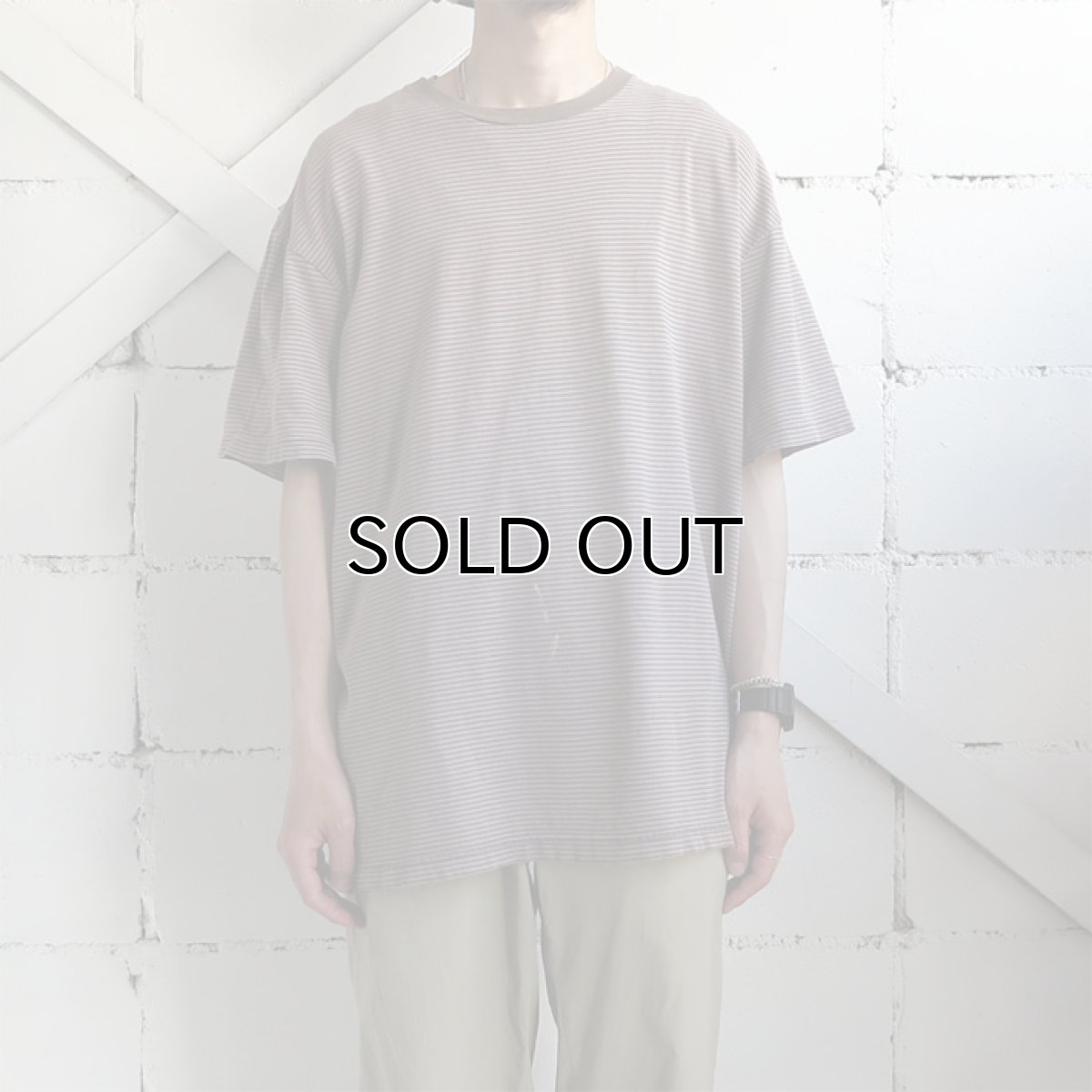 画像2: "GAP" Multi Border T-Shirt　BROWN　size XL(表記XXL) (2)