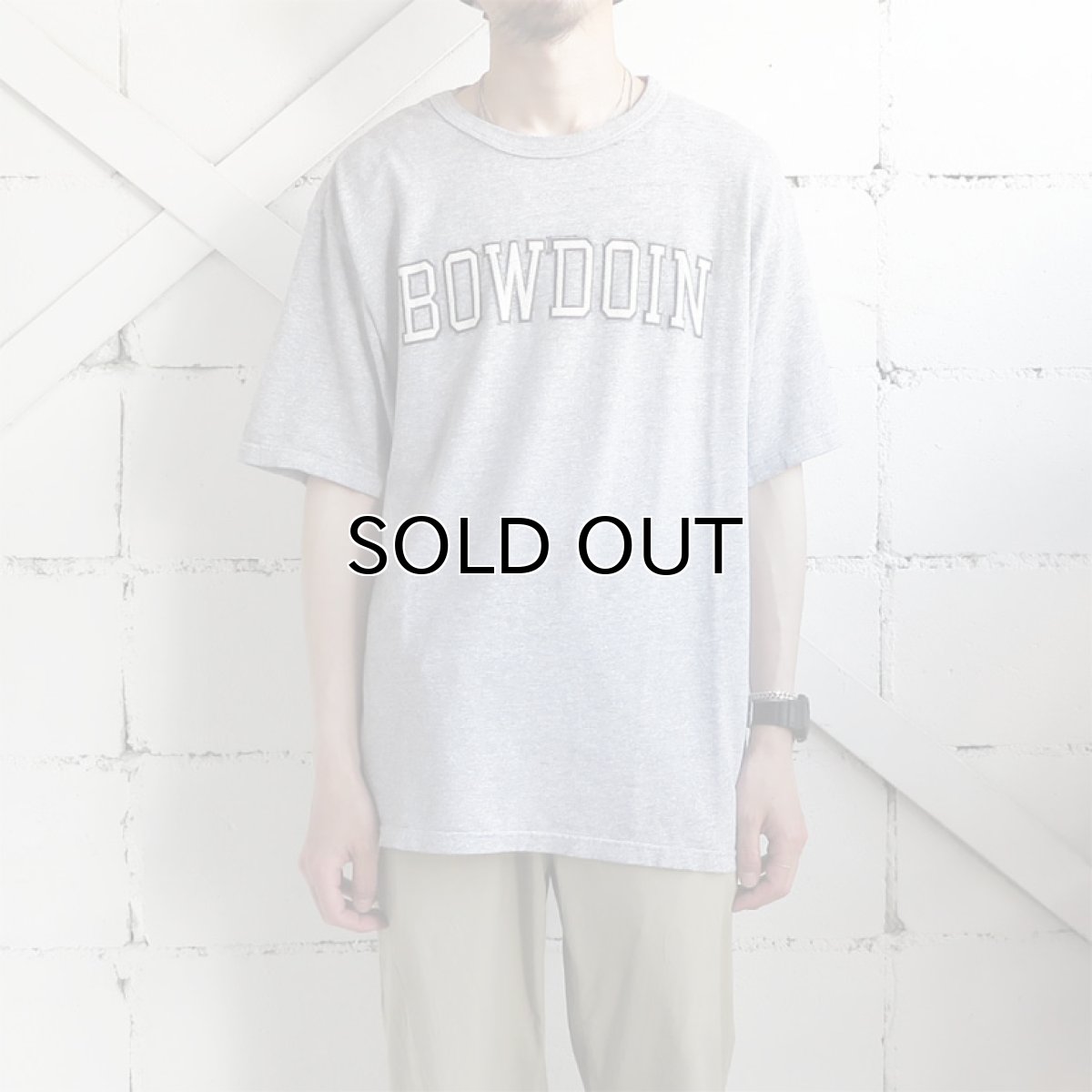 画像2: 1990's~ Champion "BOWDOIN" College Print T-Shirt　HEATHER GREY　size L(表記L) (2)