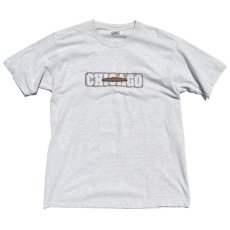 画像1: GILDAN "CHICAGO" Logo Print T-Shirt　ASH GREY　size XL(表記不明) (1)