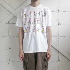 画像2: 1990's "FLORIDA" Flamingo Print T-Shirt　WHITE　size M-L (2)