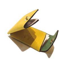 画像8: "JUTTA NEUMANN" Leather Wallet "Scotts Purse"  -MINIMAL SIZE-　color : YELLOW / SMOKY GREEN (8)