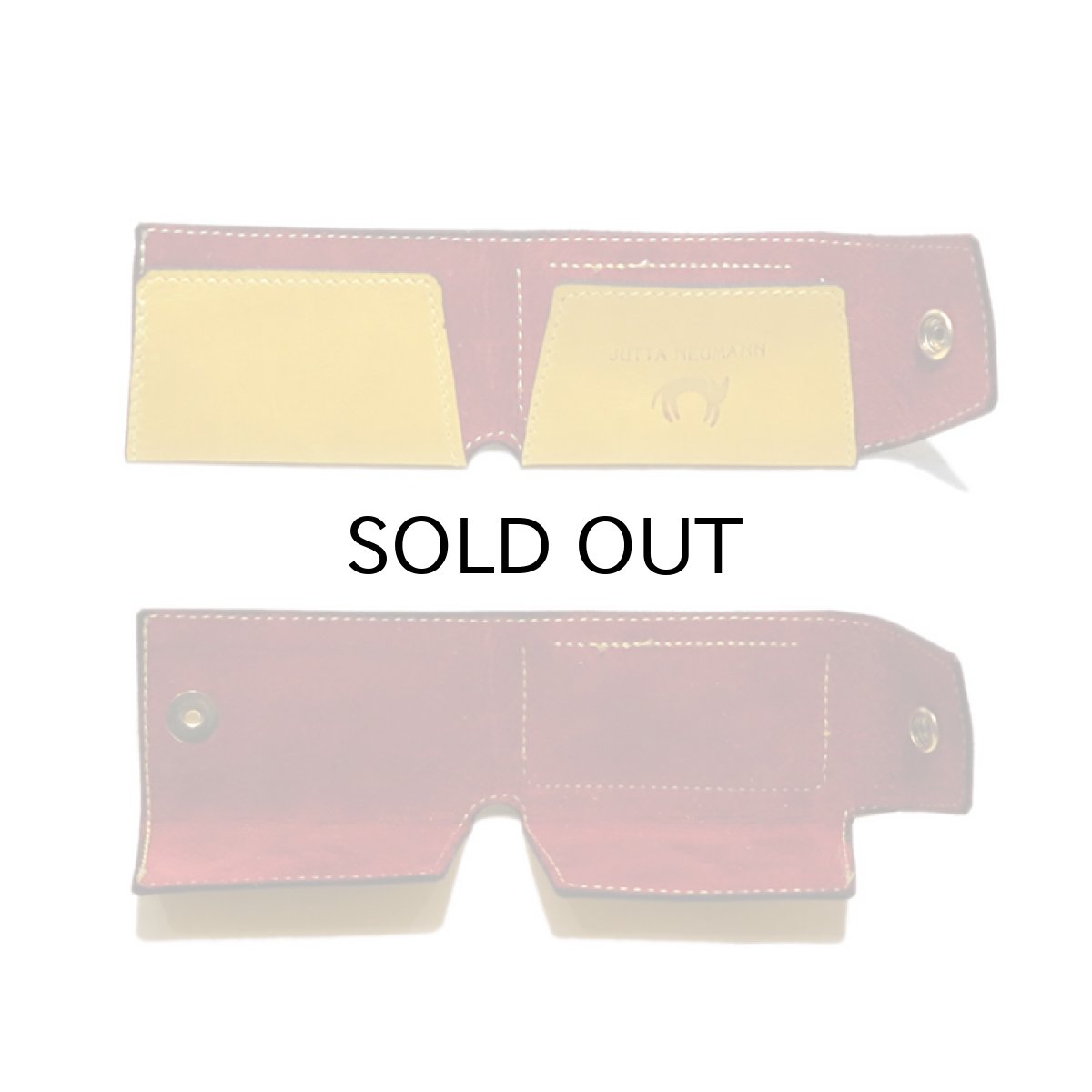 画像4: "JUTTA NEUMANN" Leather Wallet "Scotts Purse"  -MINIMAL SIZE- color : YELLOW / BRICK RED (4)