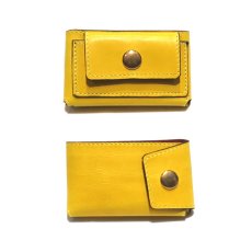 画像2: "JUTTA NEUMANN" Leather Wallet "Scotts Purse"  -MINIMAL SIZE-　color : YELLOW / BRICK RED (2)