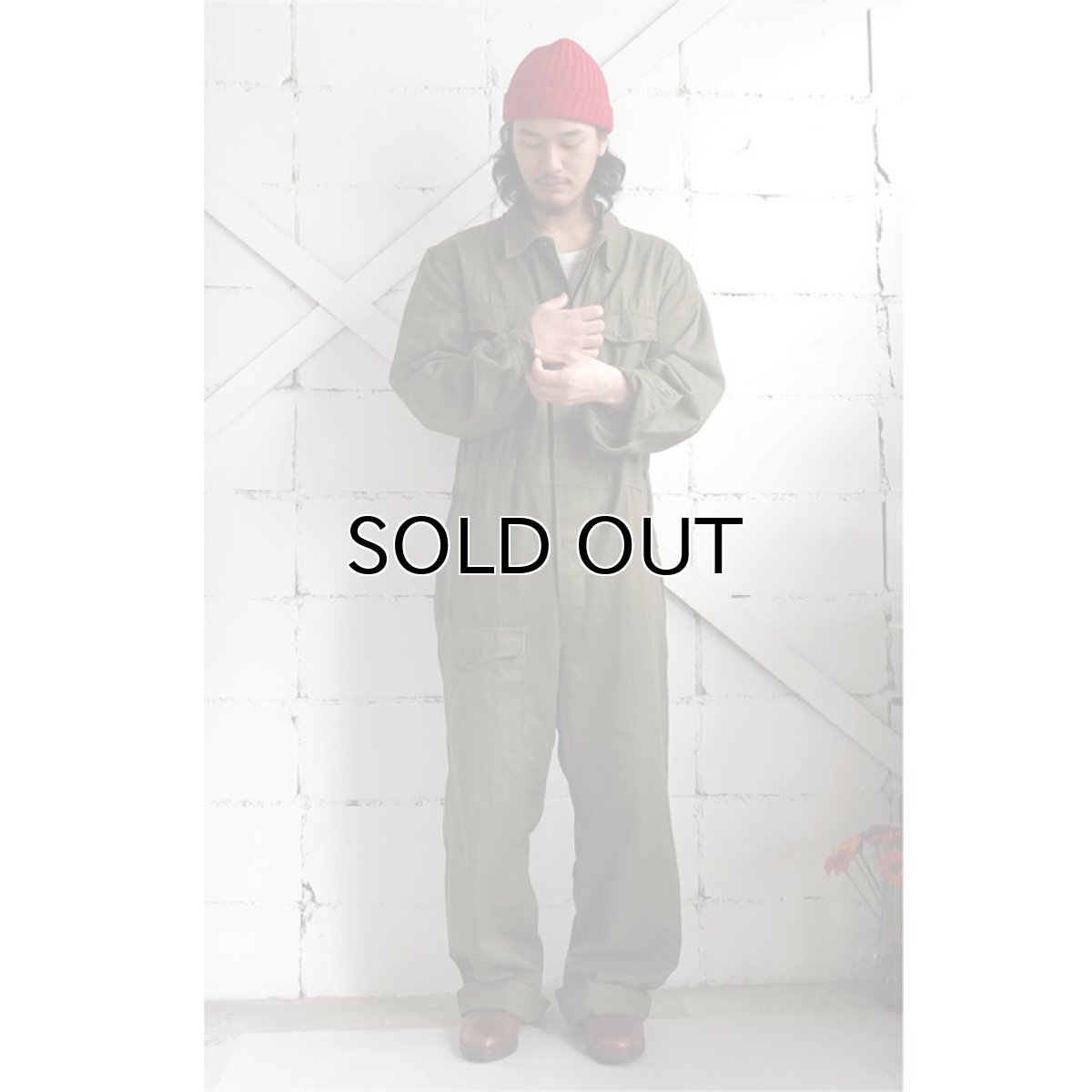 画像8: 1950's "French Military" Cotton Twill All in One -DEAD STOCK-　OLIVE　size L-XL(54) (8)