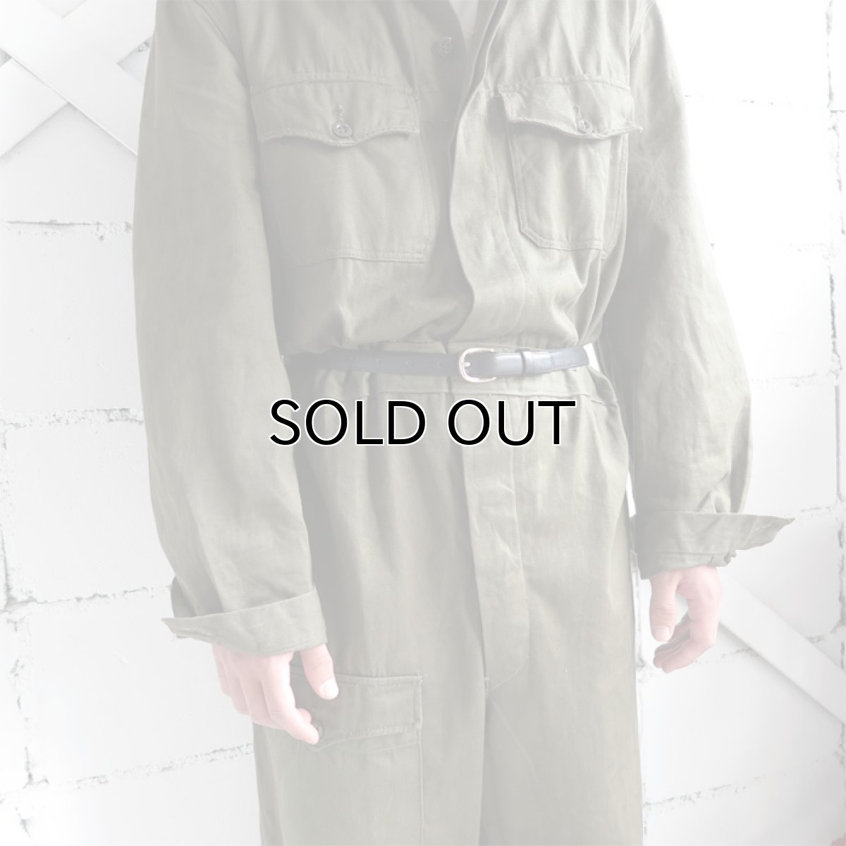 画像9: 1950's "French Military" Cotton Twill All in One -DEAD STOCK-　OLIVE　size L-XL(54) (9)
