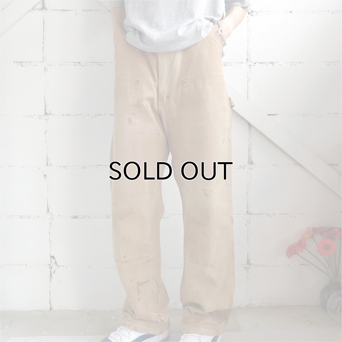 画像9: 1970's "Carhartt" Duck Canvas Double Knee Painter Pants FADE BRWON size W34INCH (9)