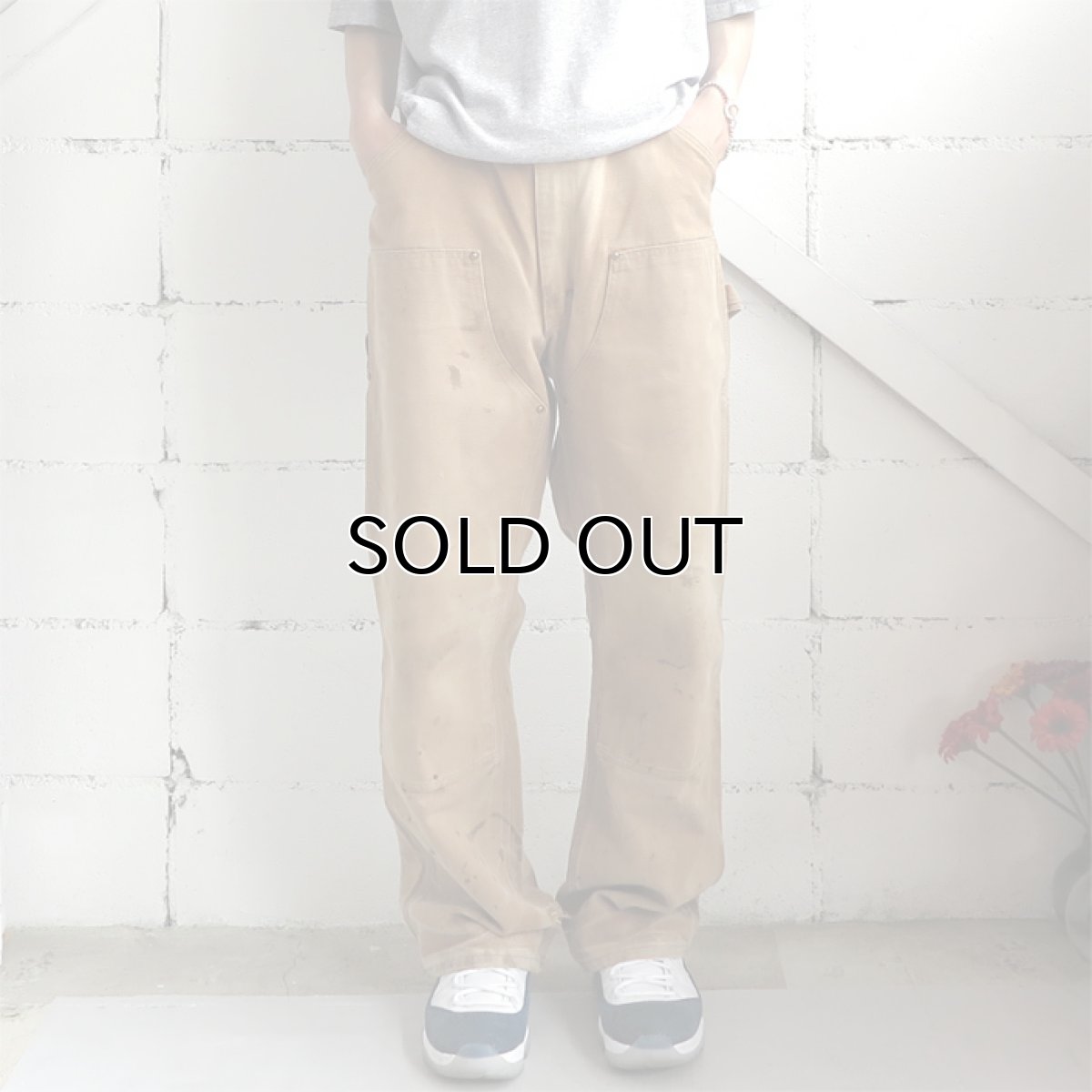 画像8: 1970's "Carhartt" Duck Canvas Double Knee Painter Pants FADE BRWON size W34INCH (8)