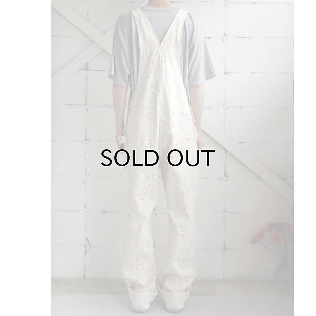 画像8: 1990's "E.Bunny & Co" Printed Cotton Twill Overall　NATULAL/MULTI　size M (8)