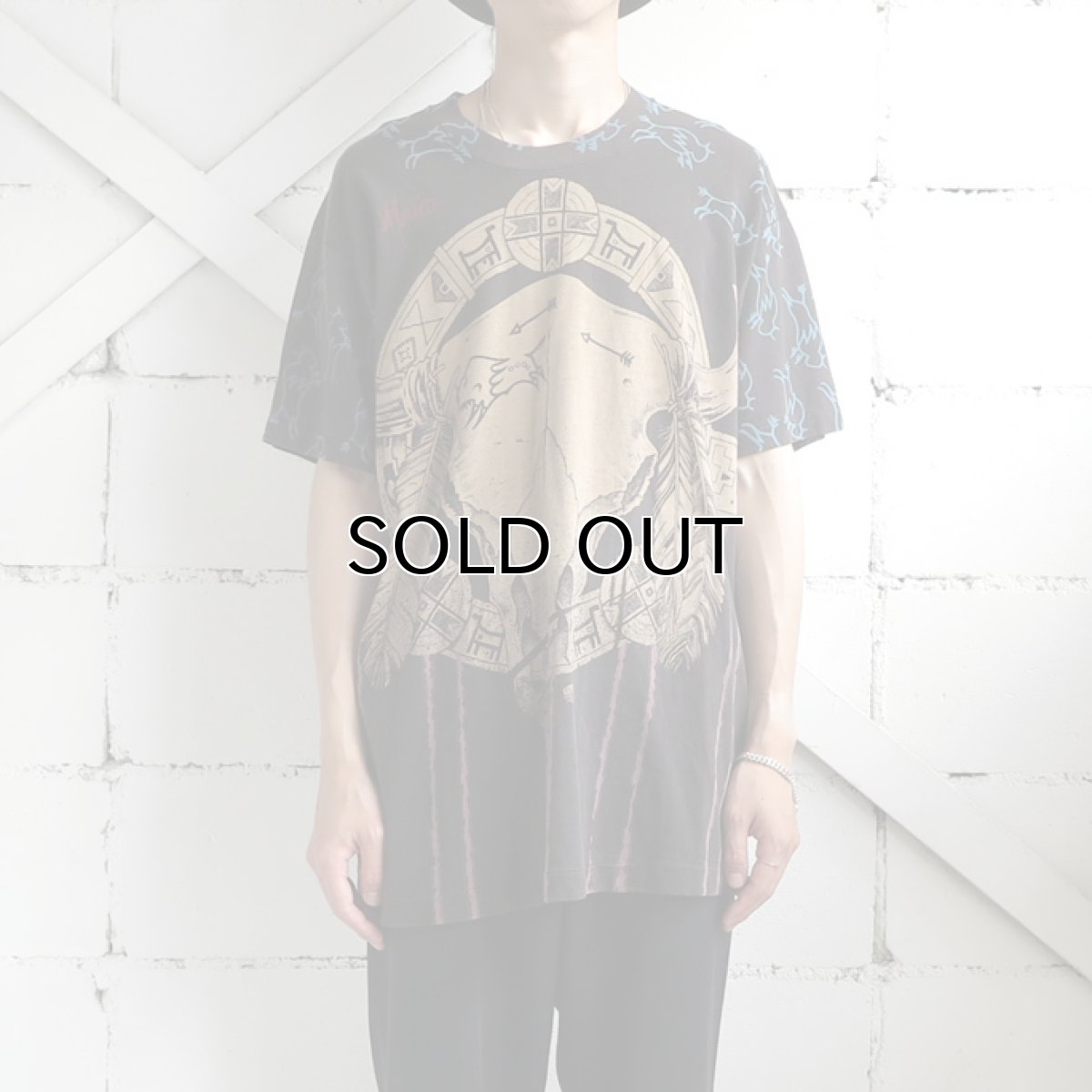 画像2: 1990's "New Mexico" All Over Print T-Shirt　BLACK　size L (2)