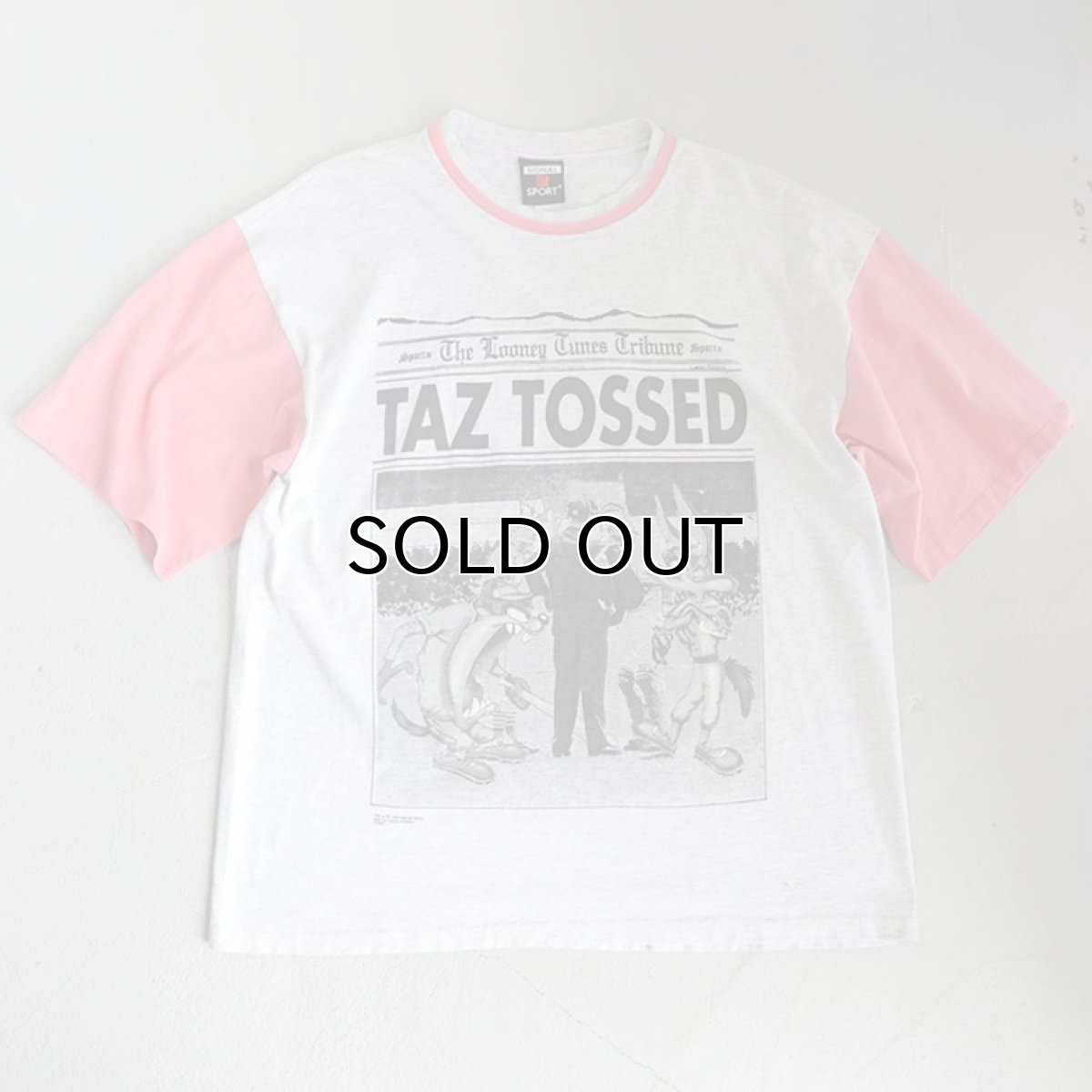 画像1: 1990's "LOONEY TUNES"  Print T-Shirt　ASH GREY/PINK　size XXL (1)