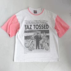 画像1: 1990's "LOONEY TUNES"  Print T-Shirt　ASH GREY/PINK　size XXL (1)
