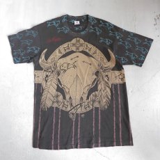 画像1: 1990's "New Mexico" All Over Print T-Shirt　BLACK　size L (1)