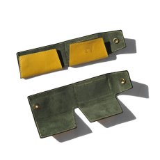 画像6: "JUTTA NEUMANN" Leather Wallet "Scotts Purse"  -MINIMAL SIZE-　color : YELLOW / SMOKY GREEN (6)