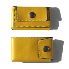 画像2: "JUTTA NEUMANN" Leather Wallet "Scotts Purse"  -MINIMAL SIZE-　color : YELLOW / SMOKY GREEN (2)