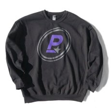 画像1: the poem "OVAL P." Print Sweat Shirt　BLACK　size XL, 2XL (1)