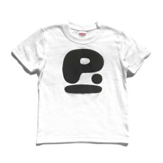 画像1: the poem -KID'S- "FAT P." Foam Print T-Shirt　WHITE/BLACK　size 90~160 (1)