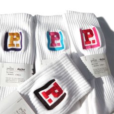 画像2: the poem x decka "刺繍P." White Pile Socks　-4COLORS-　size Men's/Women's FREE (2)