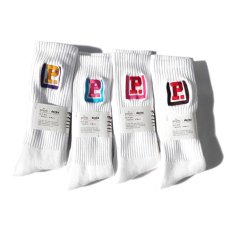 画像1: the poem x decka "刺繍P." White Pile Socks　-4COLORS-　size Men's/Women's FREE (1)