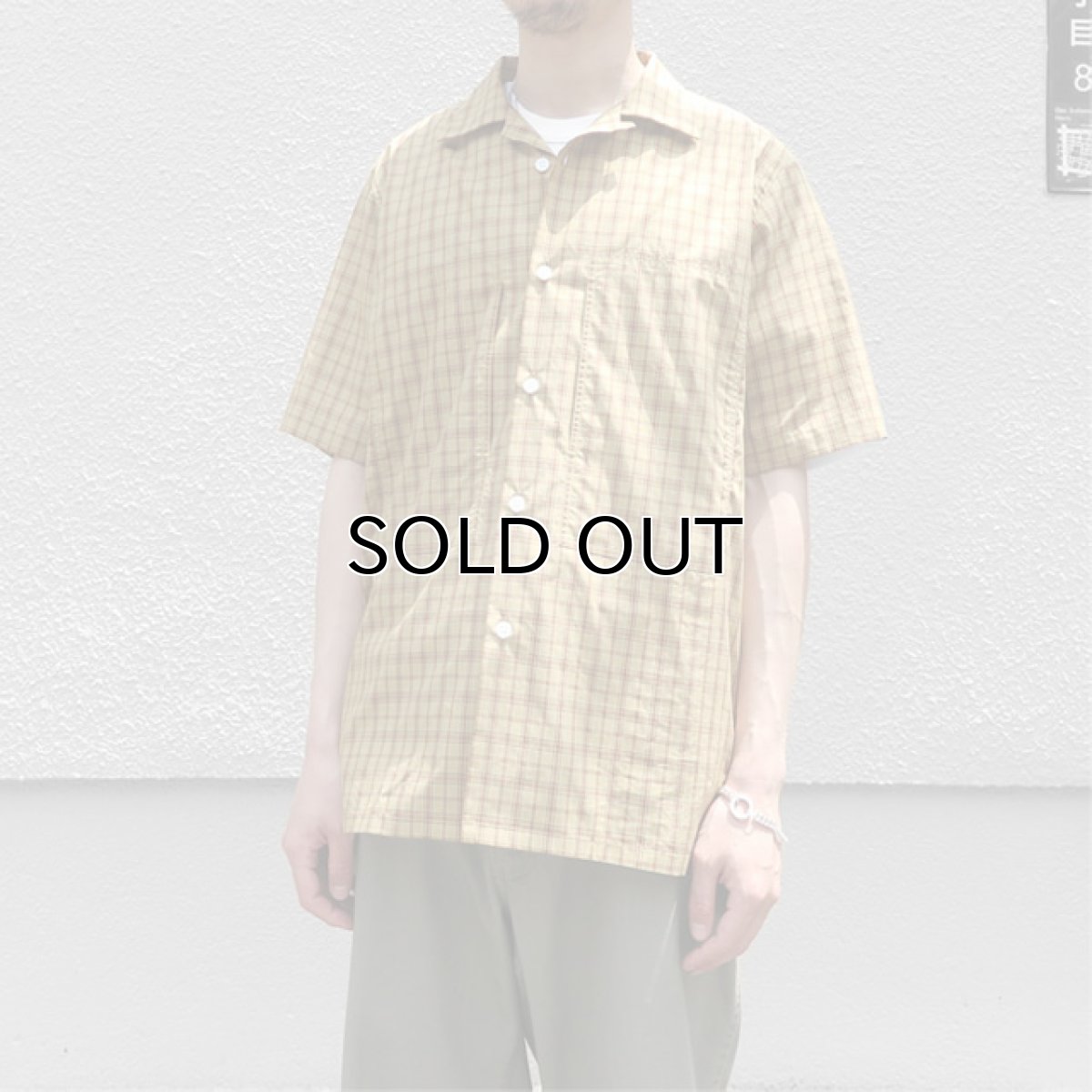 画像8: Riprap "S/S Semi Open Collar Shirt" -Plaid Broad-  color BEIGE/MINT　size MEDIUM, LARGE, X-LARGE (8)