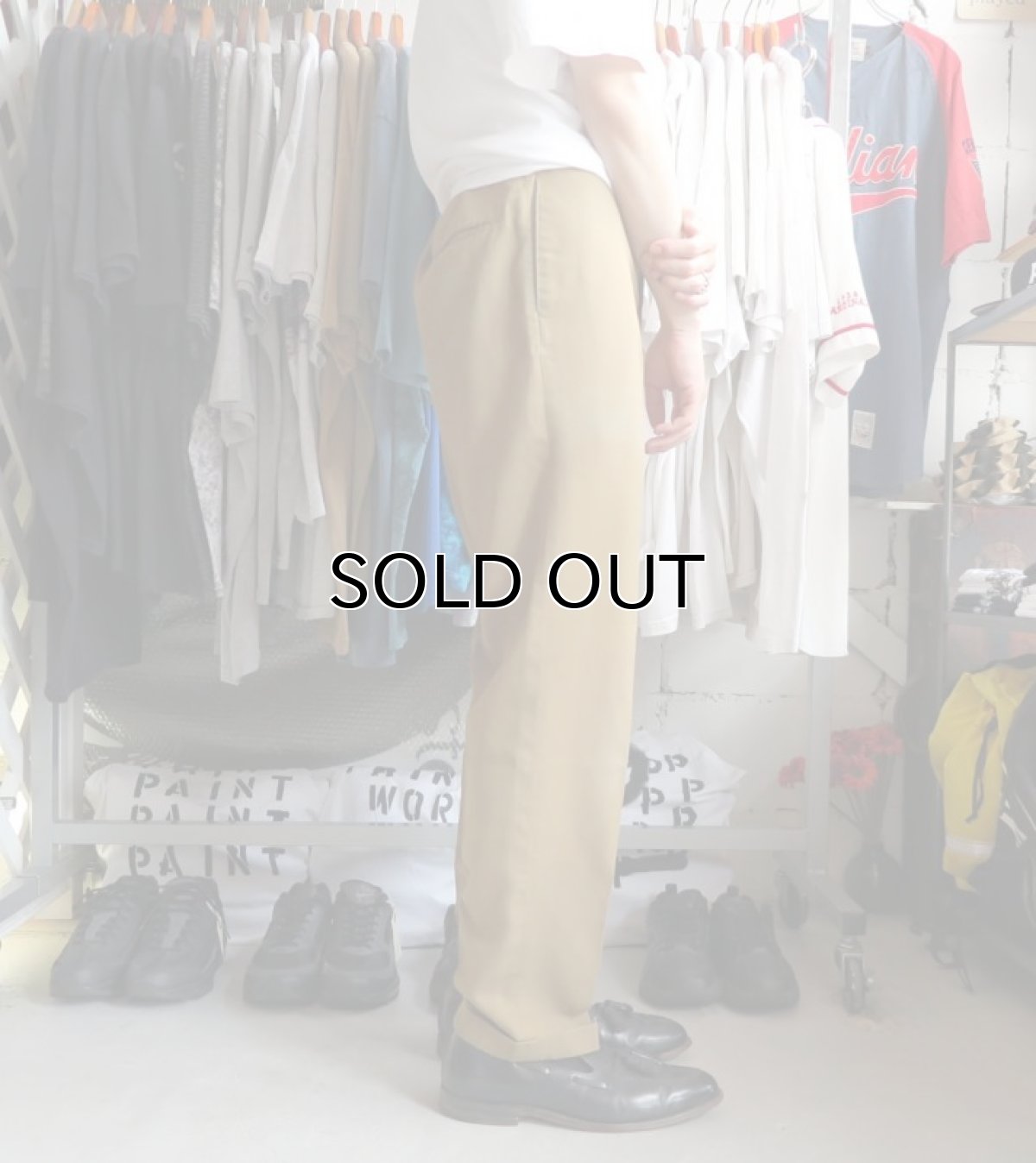 画像9: 1960's LEVI'S "STA-PREST" No-tuck Tapered Trousers  Light Brown size W32INCH (9)