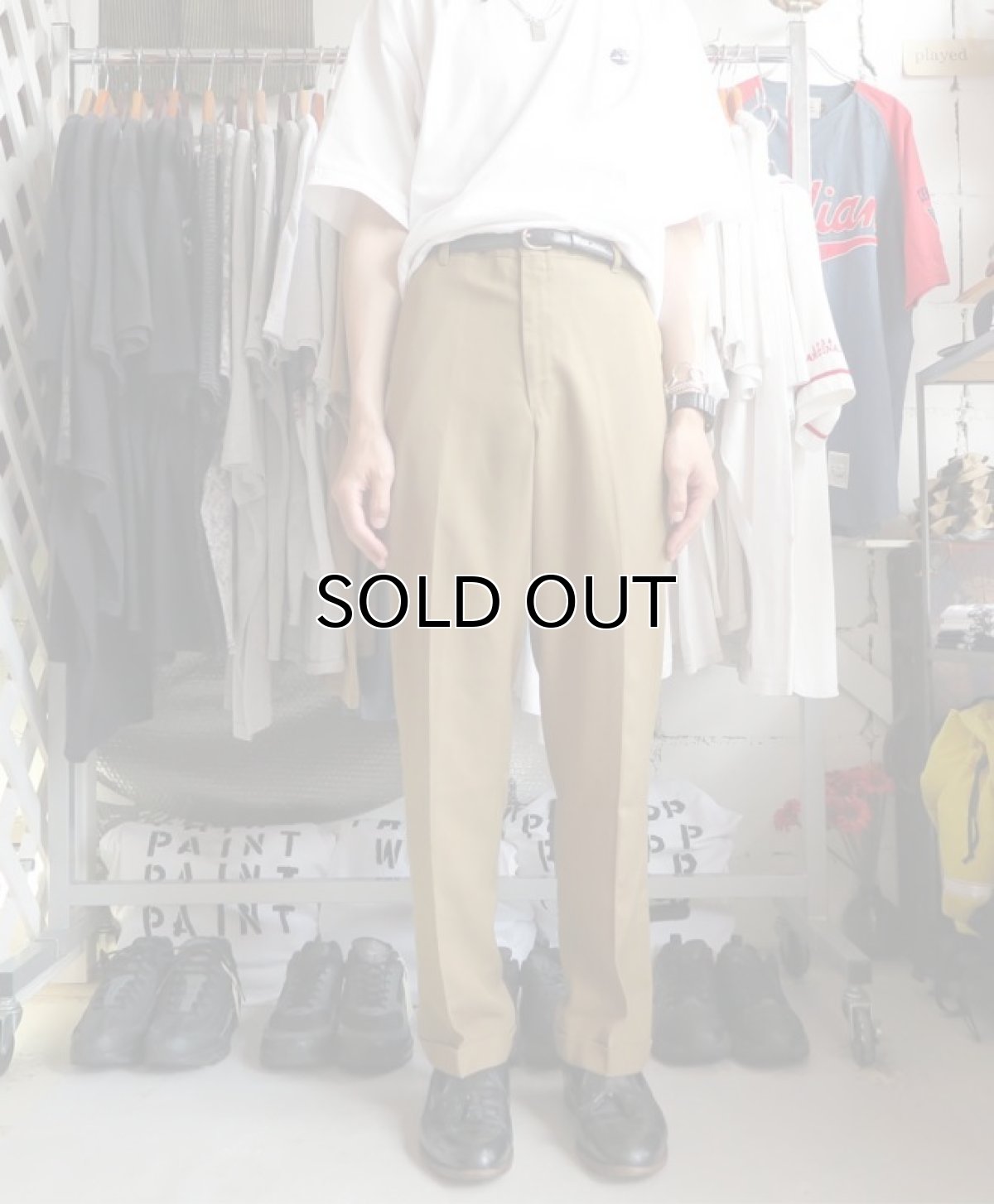 画像8: 1960's LEVI'S "STA-PREST" No-tuck Tapered Trousers  Light Brown size W32INCH (8)