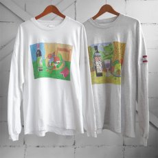 画像2: 1990's "Union Square Cafe" Print L/S T-Shirt　ASH GREY　size XL (2)