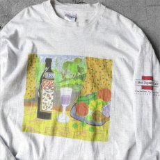 画像1: 1990's "Union Square Cafe" Print L/S T-Shirt　ASH GREY　size XL (1)