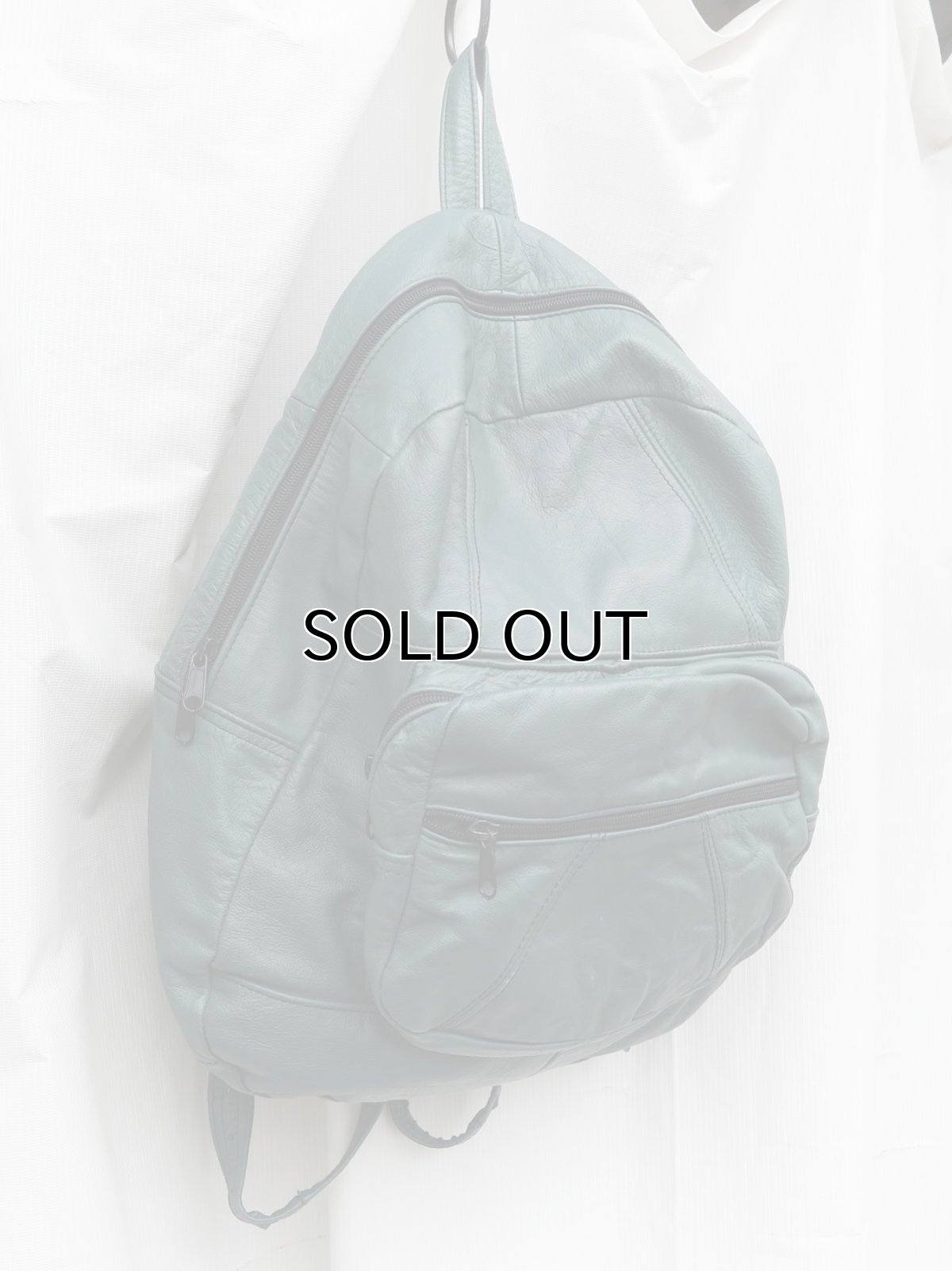 画像1: US Unknown Leather Backpack. color Green　size ONE (1)