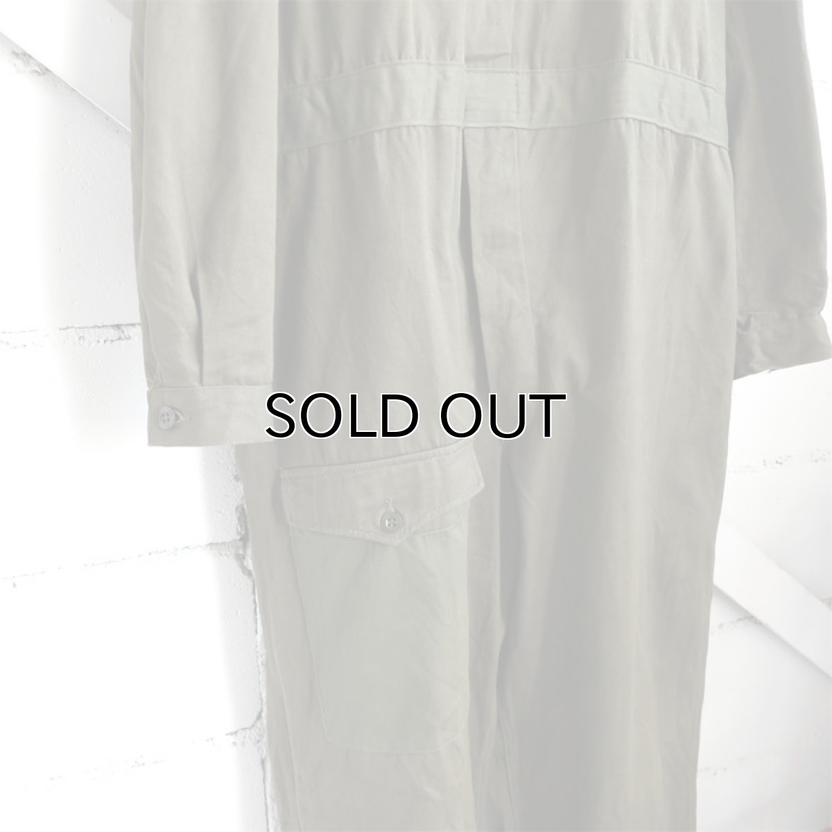 画像5: 1950's "French Military" Cotton Twill All in One -DEAD STOCK-　OLIVE　size L-XL(54) (5)