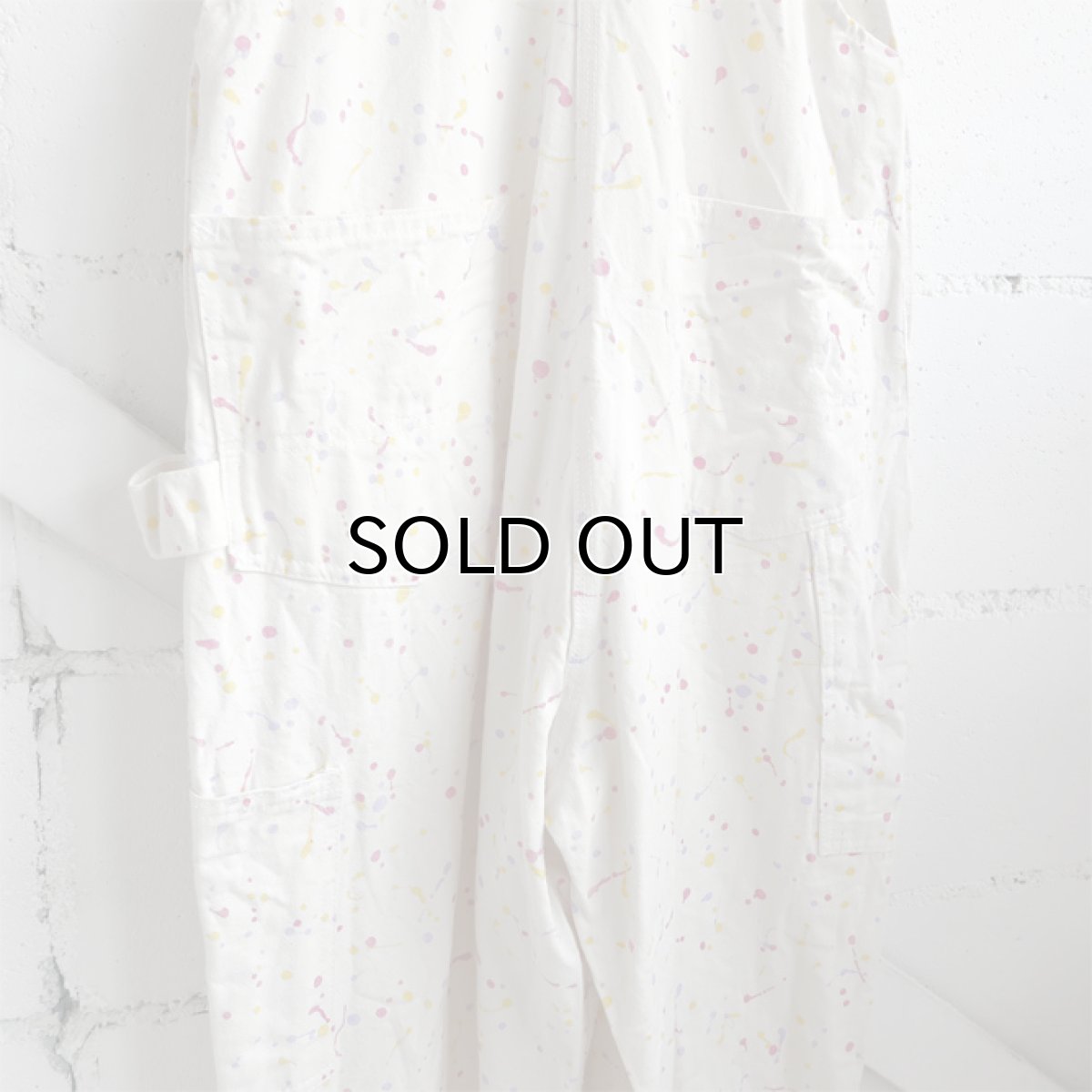 画像5: 1990's "E.Bunny & Co" Printed Cotton Twill Overall　NATULAL/MULTI　size M (5)