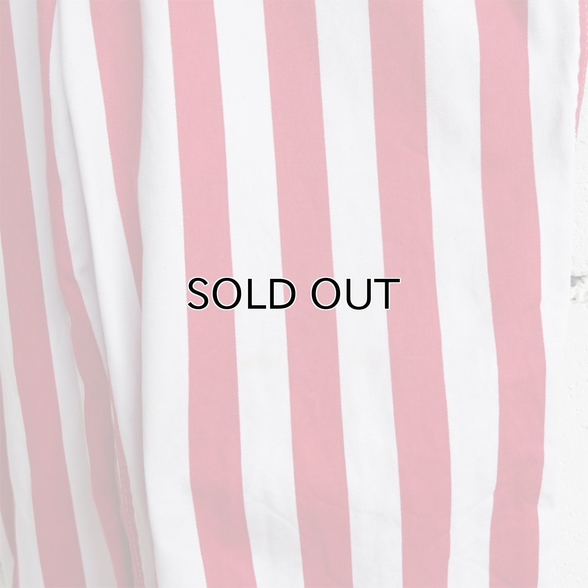 画像6: "GAME BIBS" Fat Stripe Cotton Twill Overall WHITE/RED size L (6)