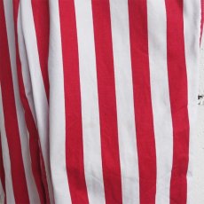 画像6: "GAME BIBS" Fat Stripe Cotton Twill Overall　WHITE/RED　size L (6)