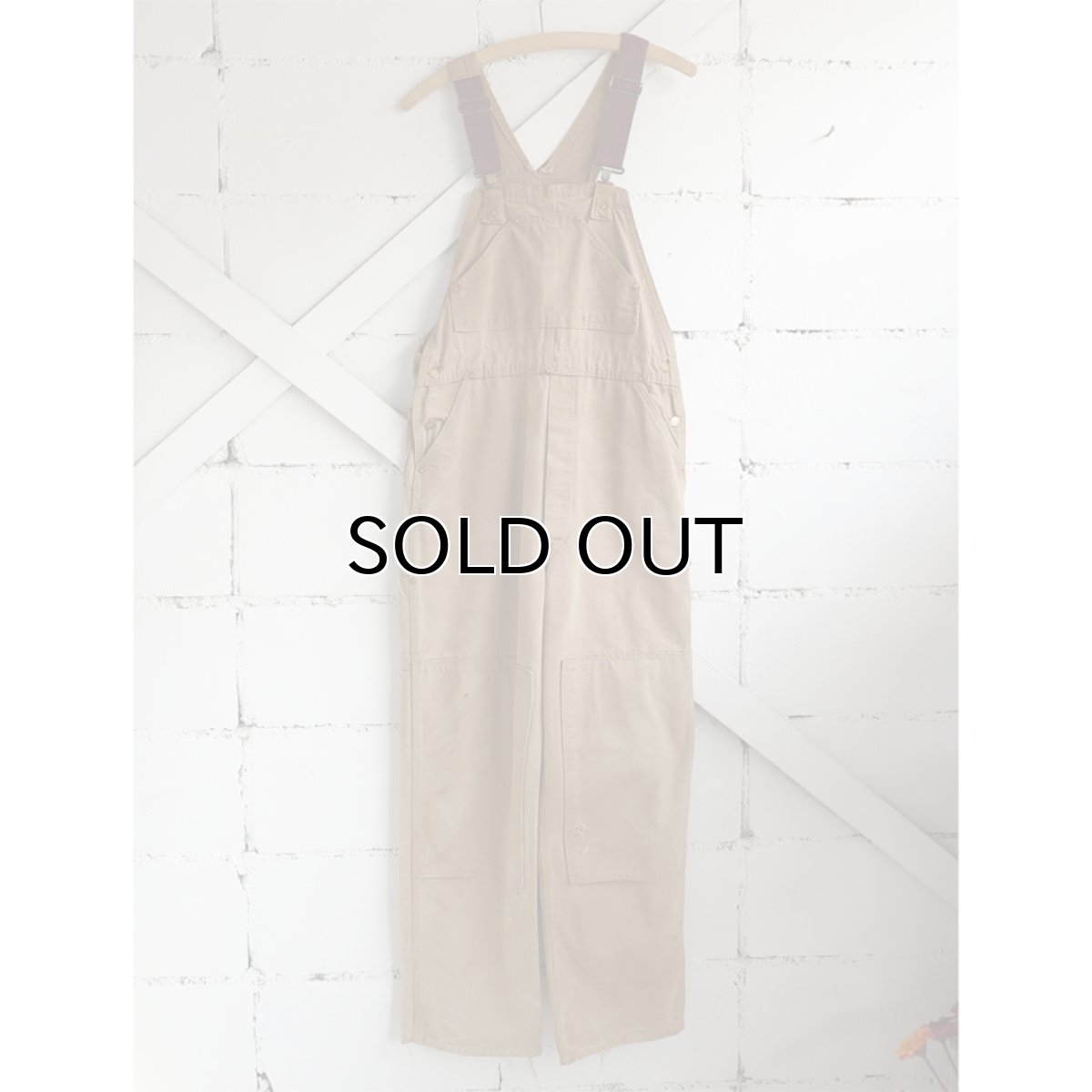 画像2: 1970's "Carhartt" Duck Canvas Double Knee Overall　FADE BROWN　size M-L (2)