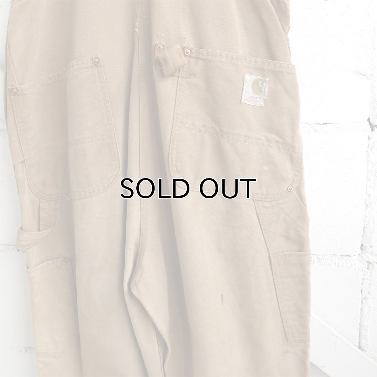 画像5: 1970's "Carhartt" Duck Canvas Double Knee Overall　FADE BROWN　size M-L (5)